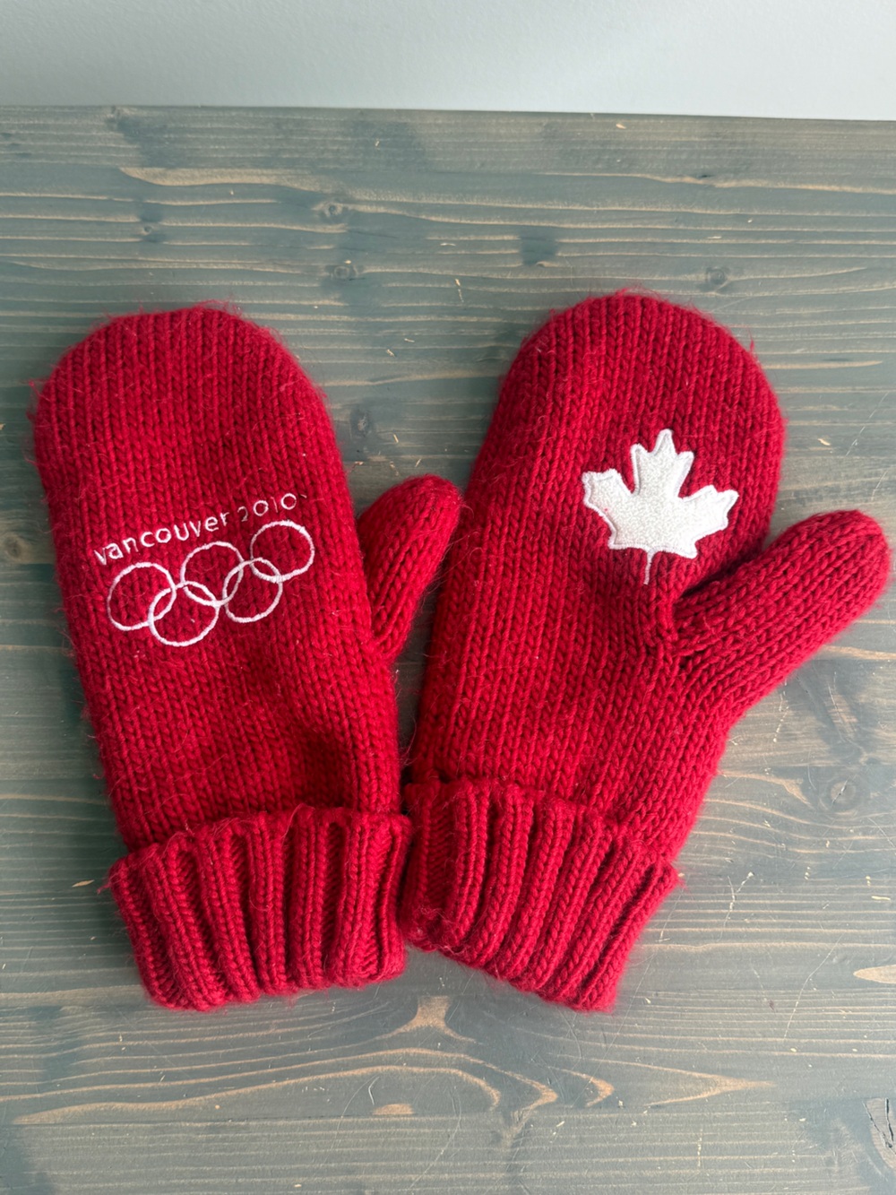 Adult Hudson’s Bay Vancouver Olympic maple leaf mittens